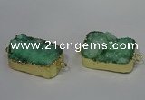 NGC1588 18*25mm - 18*28mm rectangle druzy quartz connectors wholesale