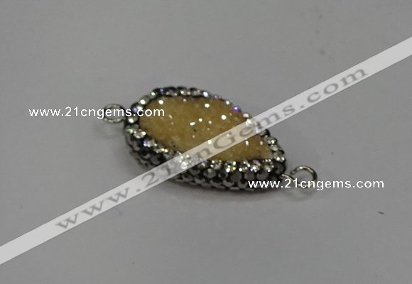 NGC1601 14*23mm flat teardrop plated quartz connectors wholesale