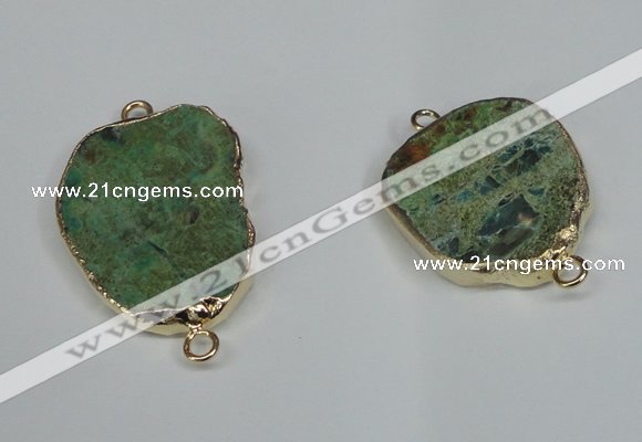 NGC162 25*35mm - 30*40mm freeform chrysocolla gemstone connectors