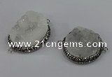 NGC1620 20mm - 28mm flat round druzy quartz connectors wholesale
