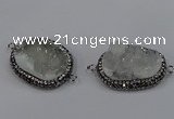 NGC1630 20*25mm - 22*30mm freeform druzy quartz connectors