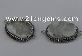 NGC1630 20*25mm - 22*30mm freeform druzy quartz connectors