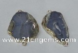 NGC164 30*40mm - 40*45mm freeform blue lace agate connectors