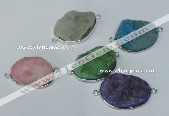 NGC170 20*30mm - 25*35mm freeform plated druzy agate connectors