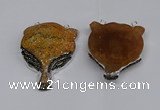 NGC1701 40*55mm - 45*60mm Fox-head agate gemstone connectors