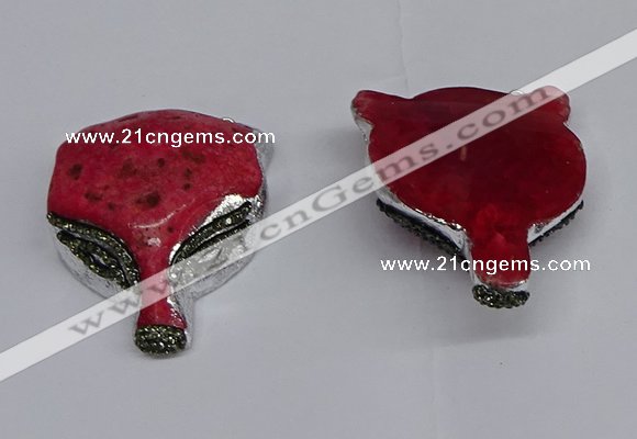 NGC1703 40*55mm - 45*60mm Fox-head agate gemstone connectors