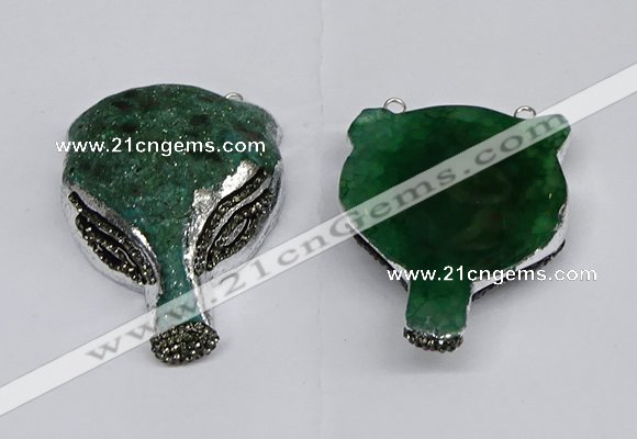 NGC1705 40*55mm - 45*60mm Fox-head agate gemstone connectors