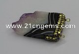 NGC1721 30*45mm - 35*55mm freeform druzy amethyst connectors