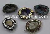 NGC1725 25*35mm - 30*40mm freeform druzy agate connectors