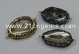 NGC1735 22*30mm - 30*35mm freeform druzy agate connectors