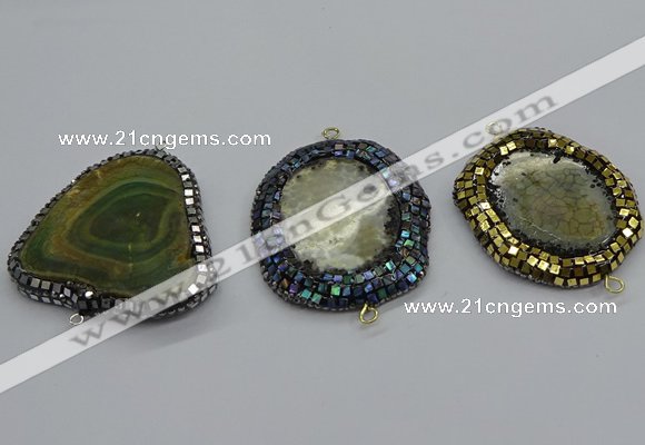 NGC1736 40*50mm - 50*55mm freeform agate gemstone connectors