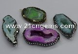 NGC1737 25*40mm - 35*55mm freeform druzy agate connectors