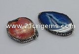 NGC1740 35*45mm - 40*50mm freeform druzy agate connectors