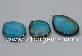 NGC1741 35*45mm - 40*50mm freeform agate gemstone connectors