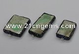 NGC1748 20*40mm - 25*35mm rectangle green apple jasper connectors