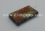 NGC1767 40*60mm rectangle ocean agate connectors wholesale