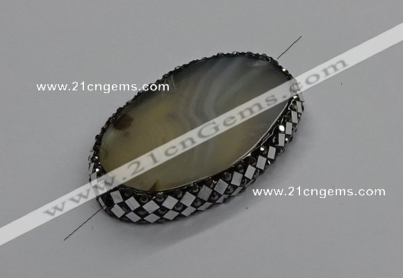 NGC1770 35*55mm - 40*60mm oval agate connectors wholesale