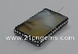 NGC1775 35*55mm - 40*60mm rectangle agate connectors wholesale