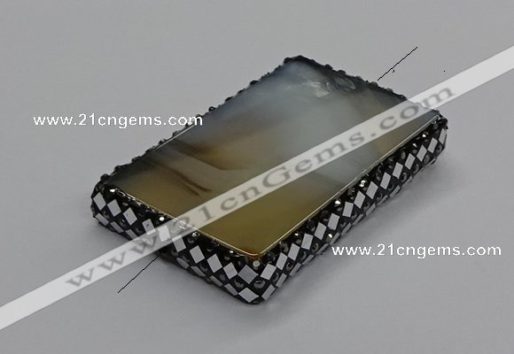 NGC1775 35*55mm - 40*60mm rectangle agate connectors wholesale