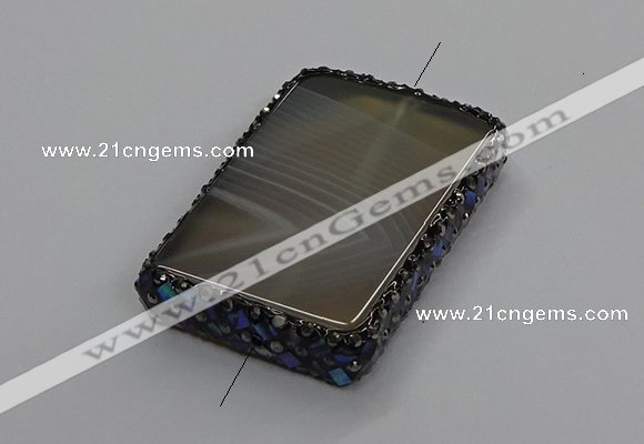 NGC1777 35*55mm - 40*60mm rectangle agate connectors wholesale