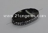 NGC1780 35*55mm oval agate gemstone connectors wholesale