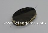 NGC1781 35*55mm oval agate gemstone connectors wholesale