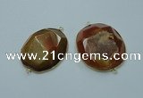 NGC179 35*45mm - 40*50mm freeform druzy agate connectors