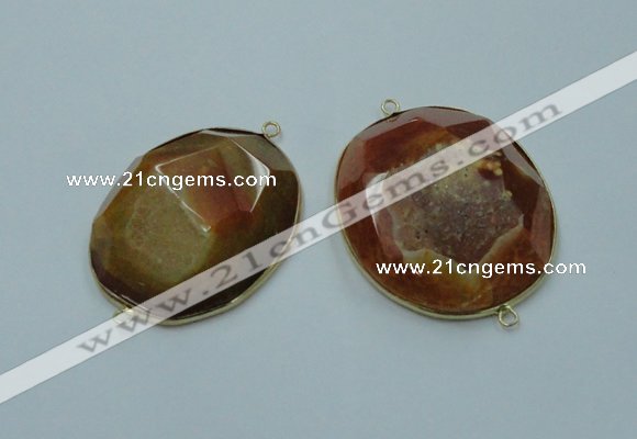 NGC179 35*45mm - 40*50mm freeform druzy agate connectors