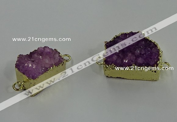 NGC1792 15*20mm - 22*30mm freeform druzy agate connectors