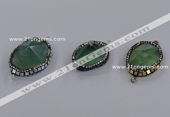 NGC1808 20*25mm - 25*30mm faceted freeform fluorite connectors