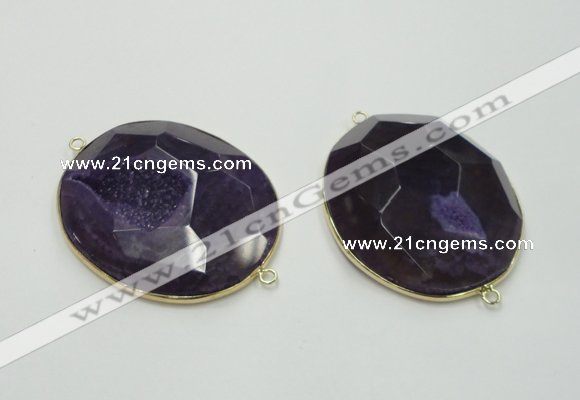 NGC181 35*45mm - 40*50mm freeform druzy agate connectors