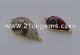 NGC1810 25*35mm - 35*45mm flat teardrop crazy lace agate connectors