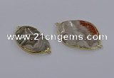 NGC1812 25*35mm - 35*45mm freeform crazy lace agate connectors