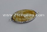 NGC1820 35*50mm oval agate gemstone connectors wholesale