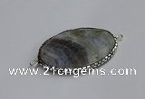 NGC1825 35*50mm oval agate gemstone connectors wholesale