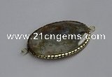 NGC1826 35*50mm oval agate gemstone connectors wholesale