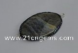 NGC1827 35*50mm oval agate gemstone connectors wholesale