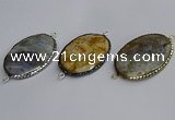 NGC1829 35*50mm oval agate gemstone connectors wholesale