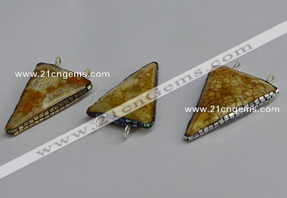 NGC1833 30*35mm - 30*40mm triangle agate connectors wholesale