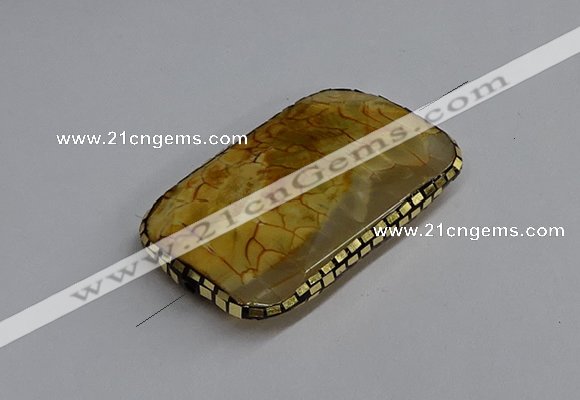 NGC1881 30*40mm - 30*45mm rectangle agate gemstone connectors