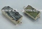 NGC198 15*25mm - 20*35mm rectangle druzy agate connectors