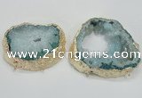 NGC203 50*60mm - 55*75mm freeform druzy agate connectors