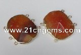 NGC207 30*40mm freeform agate gemstone connectors wholesale