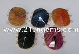 NGC209 30*40mm freeform agate gemstone connectors wholesale