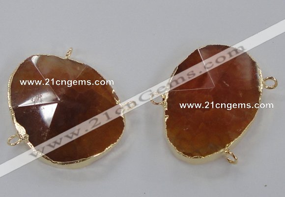 NGC211 30*40mm - 35*45mm freeform agate gemstone connectors