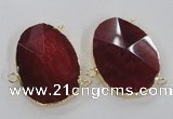 NGC212 30*40mm - 35*45mm freeform agate gemstone connectors