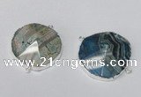 NGC237 30*35mm - 35*40mm freeform agate gemstone connectors