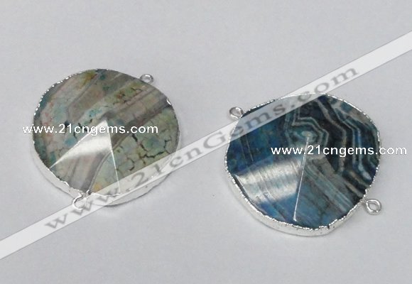 NGC237 30*35mm - 35*40mm freeform agate gemstone connectors