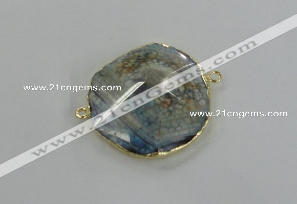 NGC238 30*35mm - 35*40mm freeform agate gemstone connectors