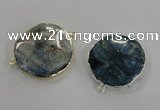 NGC239 30*35mm - 35*40mm freeform agate gemstone connectors